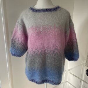GORGEOUS Rose Carmine Colorful Gradient Women's Sweater